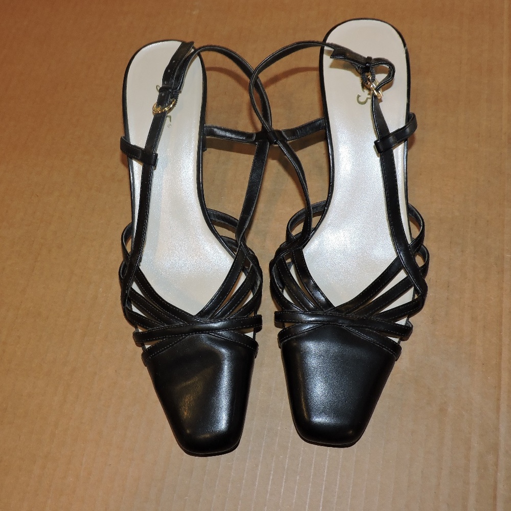 Black strappy heels
